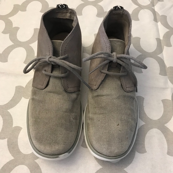 UGG Other - UGG Canvas & Leather High Top Shoes Boots Size 8.5